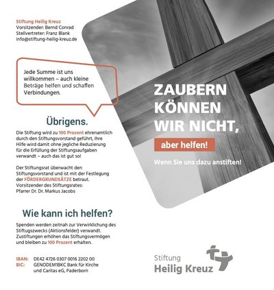 Flyer zur Stiftung Hl. Kreuz, Bild 1